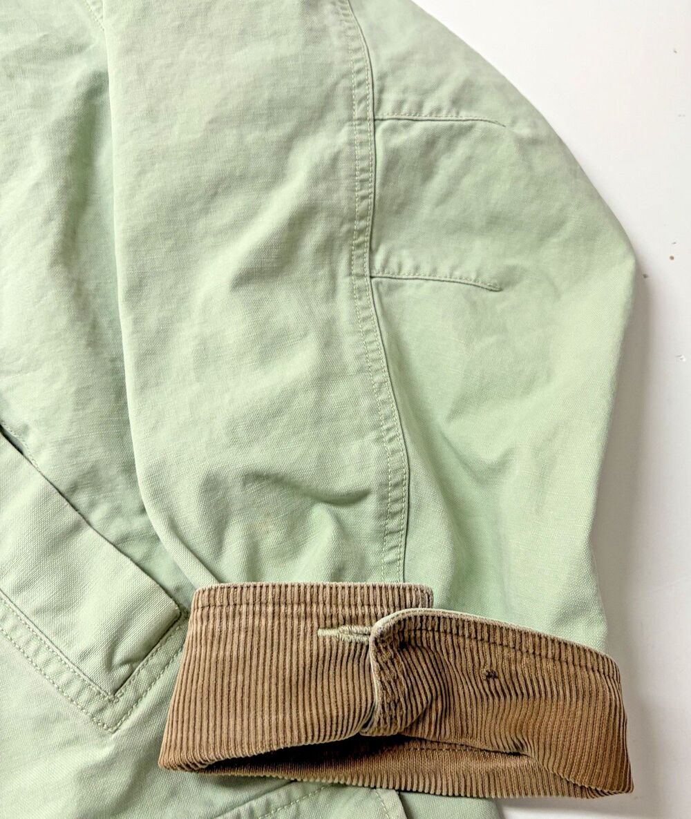 LL Bean Vintage Barn Coat Womens 2X Faded Sage Canvas Chore Jacket Lined - Picture 3 of 11